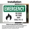 Signmission Exit Sign, Vinyl Decal, 14 in W, 10 in H, In Case Of Fire Exit Call 9-1-1 OS-2PACK-EM-D-1014-L-10340 - alternate 6